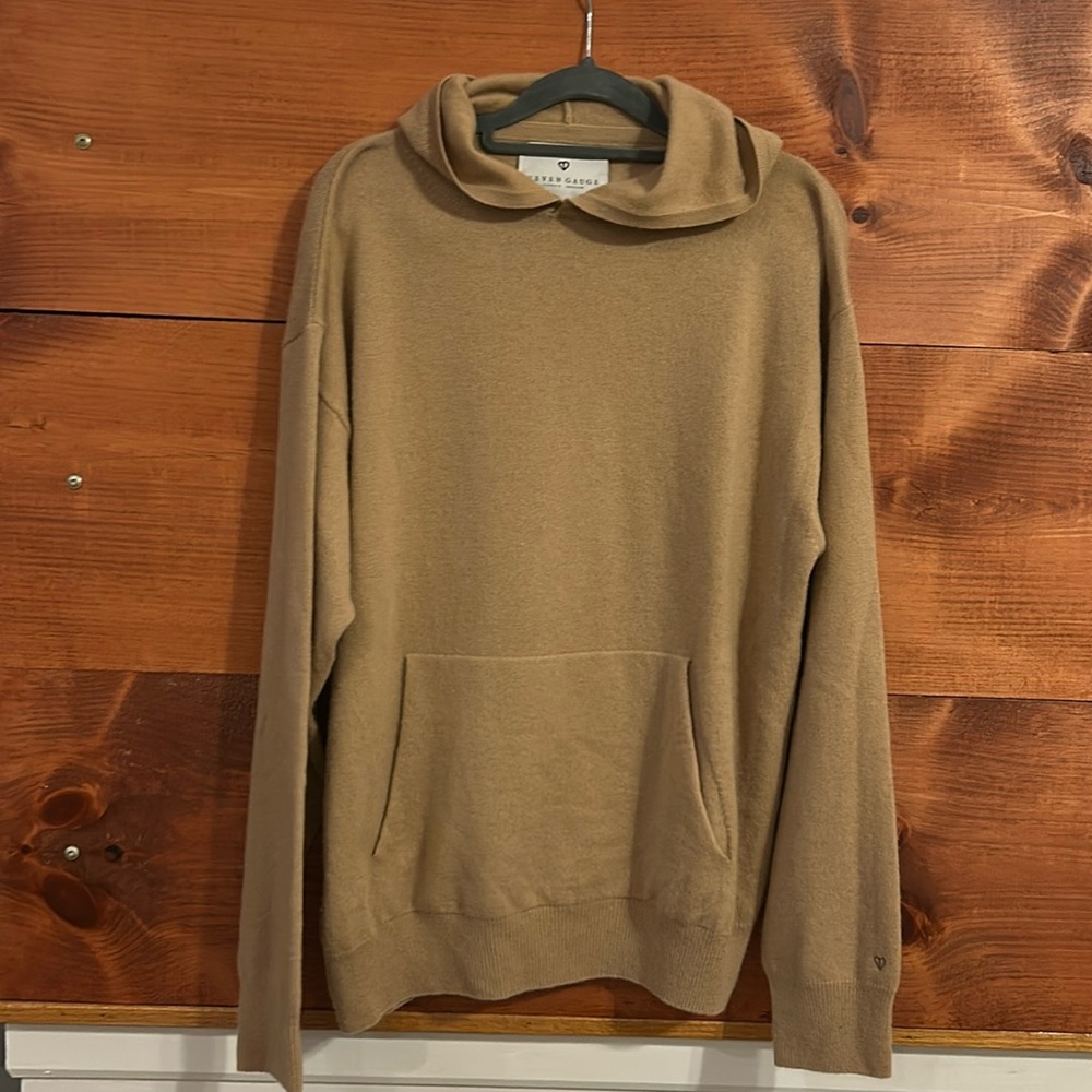 Seven Gauge Beige Cashmere Hoodie
